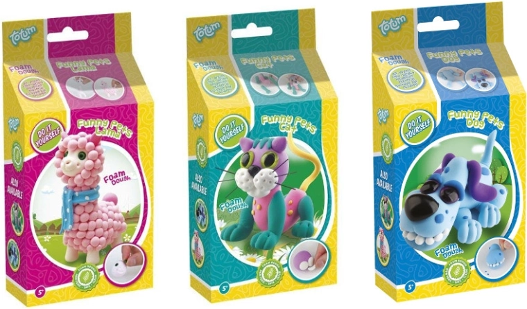 Totum foamdiervriendjes van boetseerschuim Foam Dough – DIY-set