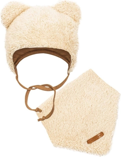 Winter babyset New Baby Teddy bear muts en sjaaltje beige