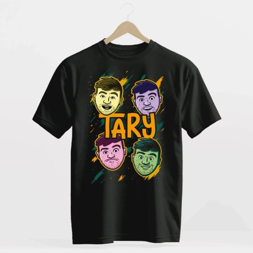 T-shirt Tary Povoroznyk faces zwart 152–158