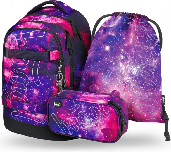 Školní set Baagl Galaxy: rugzak, etui, zakje