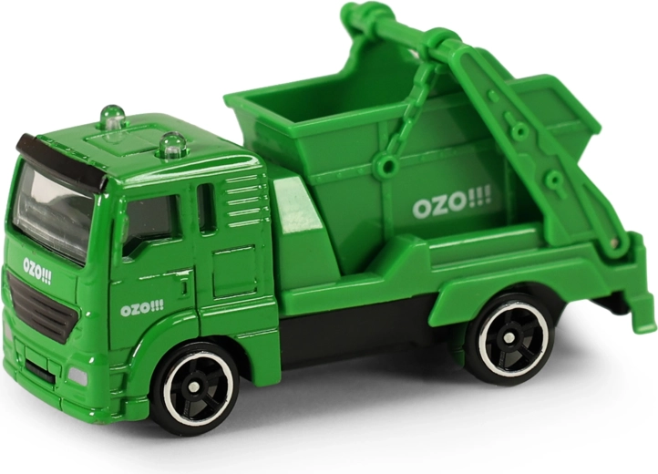 Metalen vuilniswagen OZO!!! met kiepcontainer, 7 cm