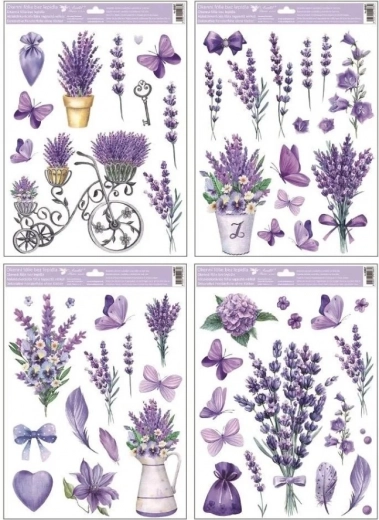 Raamfolie lavendel met glitter 30 x 42 cm