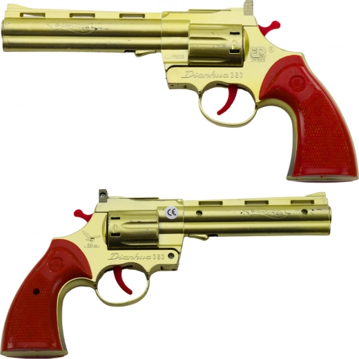 gouden zakformaat knalrevolver met schoteffect