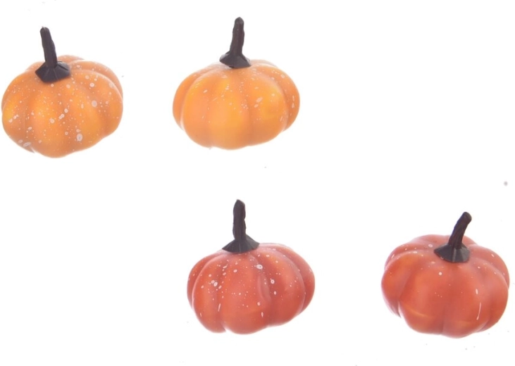 Decoratieve kunststof pompoenen oranje 4 stuks