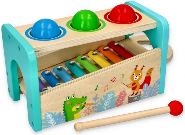 Muzikale hamertafel met xylofoon