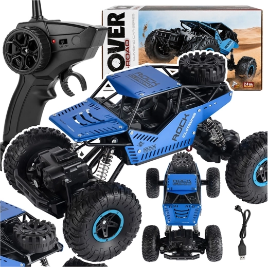 RC terreinwagen 4x4 op afstandsbediening met accu, zwart - 1 stuk