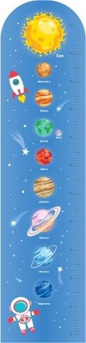 Kinder foam muurmeetlat Ruimte 120 cm