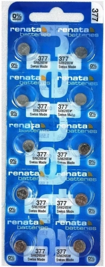 Knoopcelbatterijen RENATA 377/376 1,55 V – verpakking 10 stuks