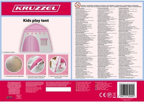 Kinder speelhuis-tent met verlichte cotton balls-slinger