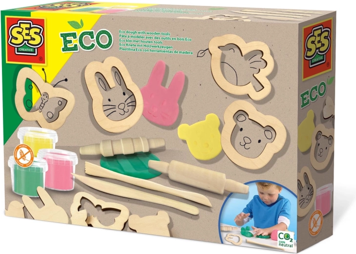 ECO boetseerklei met houten accessoires