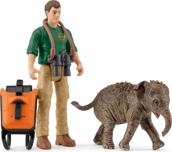 Schleich Pocket Set – onderzoeker op expeditie met een Indische olifantenbaby