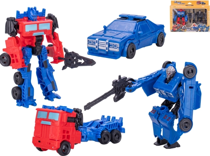 Transformerende auto/robot 13 cm – set van 2 stuks