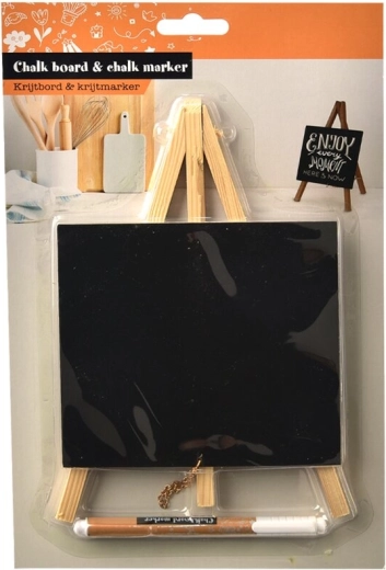 Staand krijtbord in houten lijst 20 × 32 cm