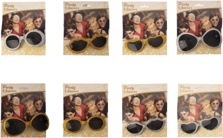 Bril ‘UH glitter’ (party-accessoire, 8 varianten)