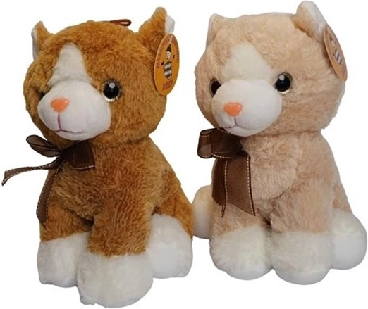 Zittende pluchen kat met miauwgeluid – 2 kleuren