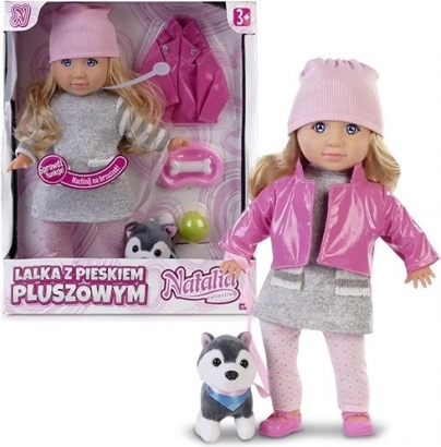 Pop Natalia met pluchen hondje 35 cm