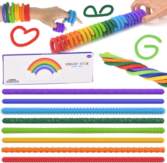 Sensorische siliconen staafjes fidget toys (8 stuks)