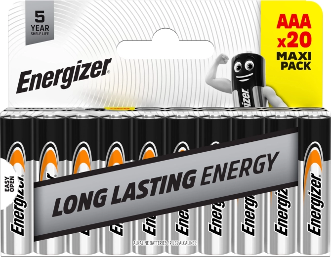 Energizer Everyday AAA alkaline batterijen, 20 stuks