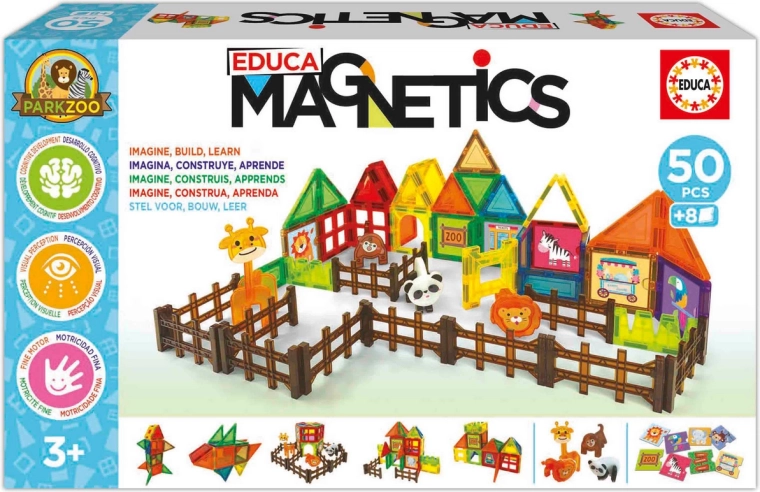 EDUCA Magnetics Zoo Park magnetische bouwset met 50 onderdelen