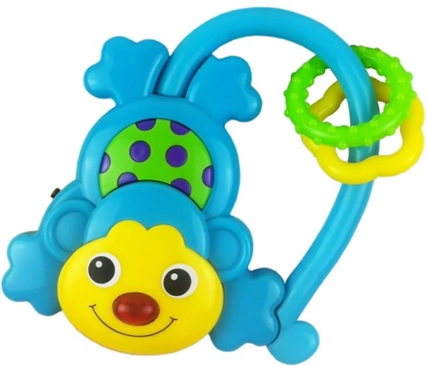 Baby Mix rammelaar met geluid aapje blauw