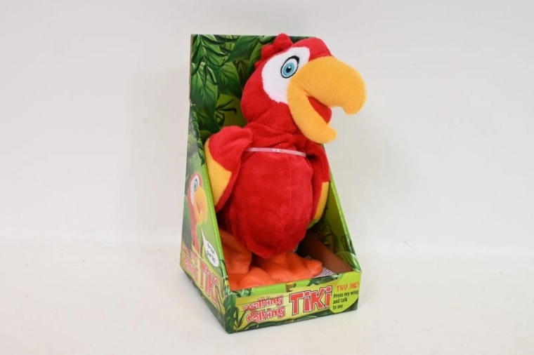 Interactieve pluche papegaai met stem, lopend 20 cm