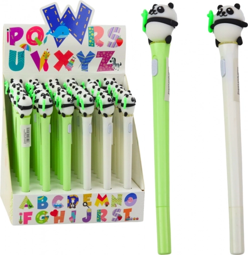 Lichtgevende pen met panda - groen en wit