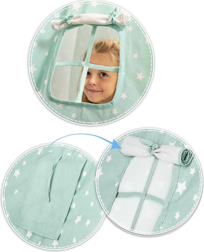 Raampje met rolgordijn voor licht en ventilatie