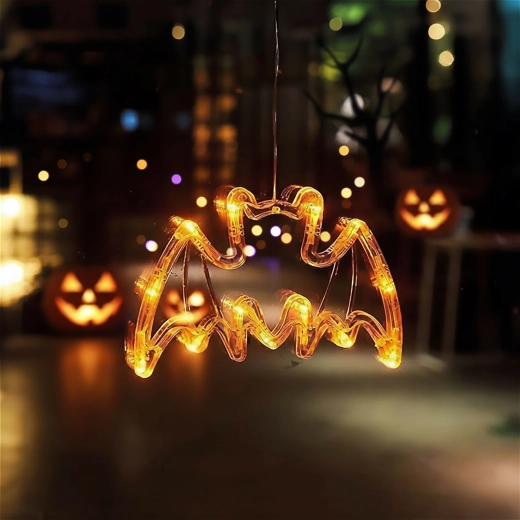 Verlichte Halloween-decoratie vleermuis met zuignap en 12 leds