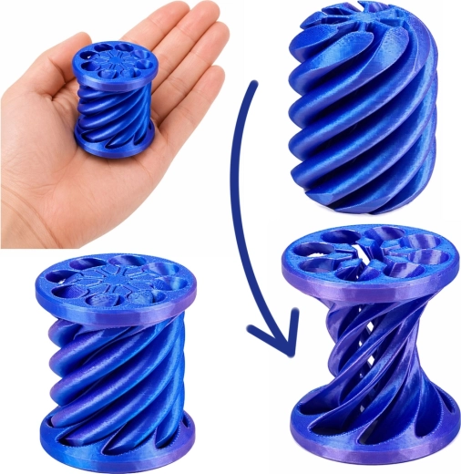 Spiraalvormige 3D-constructie voor soepel draaien
