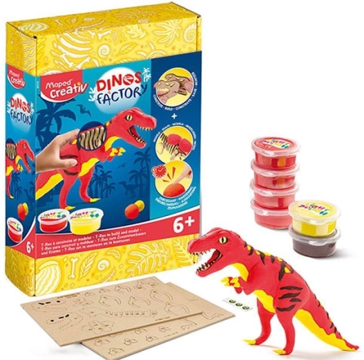 Creatieve dinosaurusfabriek – 3D houten puzzel en klei Tyrannosaurus rex
