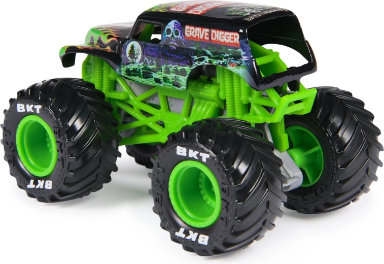 Metalen carrosserie en authentieke Grave Digger-look