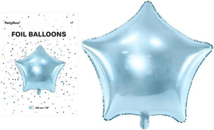 Foliebalon in stervorm lichtblauw 48 cm
