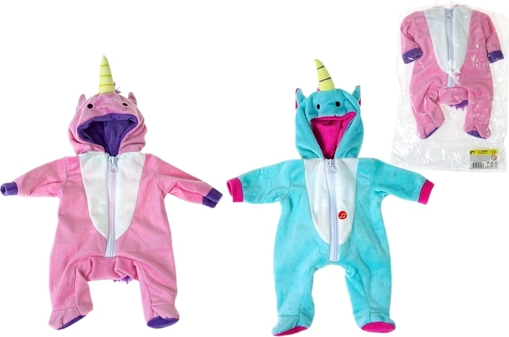 Eenhoorn-onesie met capuchon voor pop van 40 cm