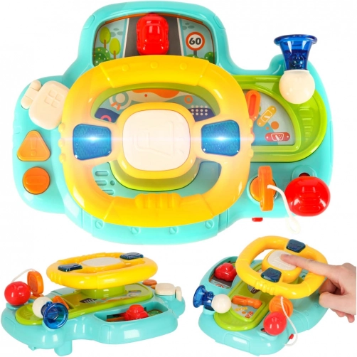 Interactief kinderstuurtje met muziek en geluiden, blauw