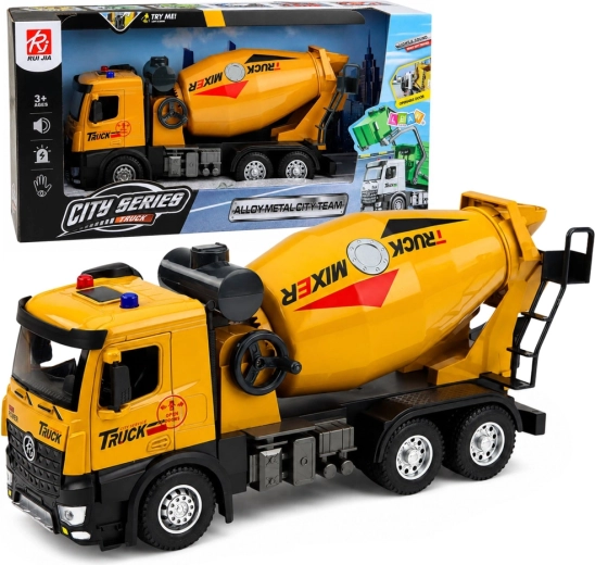 Bouw-betonmixer met metalen cabine, licht en geluid 1:12 - 1 stuk