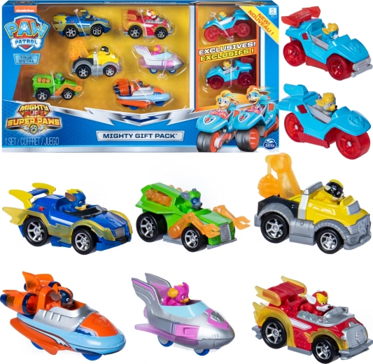 Paw Patrol Mighty Pups cadeauset met 8 metalen True Metal voertuigen