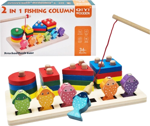 2-in-1 insteekpuzzel met vissen voor kinderen