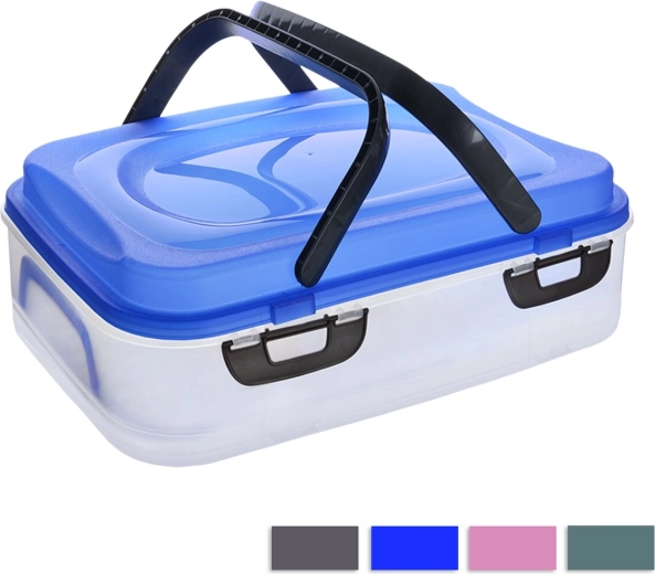 Picknickbox 1 laag met handgrepen, kleurenmix