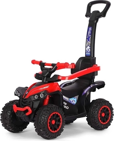 Kinder loopauto quad Wild rood met duwstang