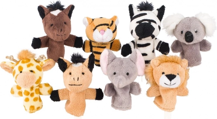 Set vingerpopjes – wilde dieren, 8 stuks