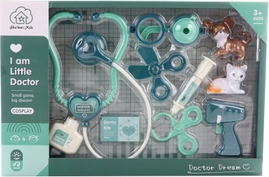 Dierenartsset met hondje en katje op batterijen