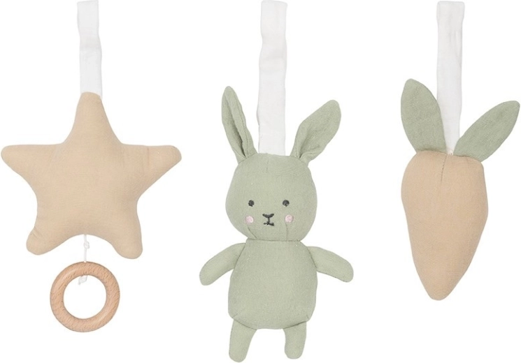 Jabadabado stoffen speeltjes voor aan de babygym – konijntje, ster en wortel