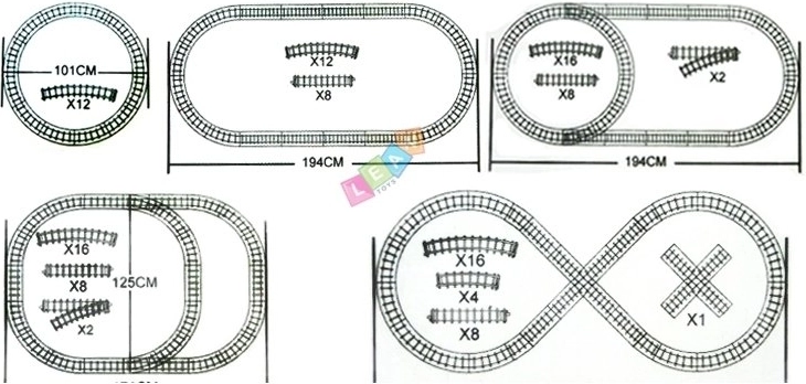 Variabele rails met wissels