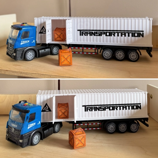 Openklapbare container en lading