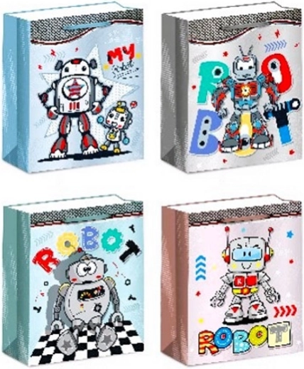 Papieren cadeautas maat L – mix van patronen