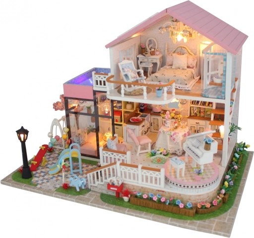 miniatuur huisje schattige villa met led-verlichting