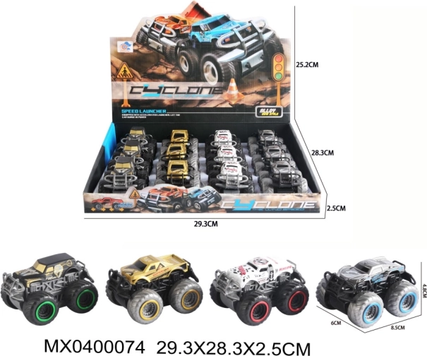 Metalen pullback 4x4 auto met te openen deuren