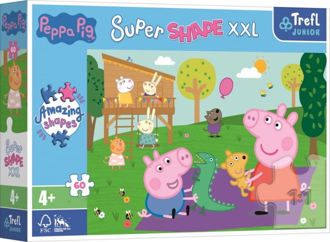 Puzzel 60 XXL Super Shape – plezier met het broertje, PEPPA PIG
