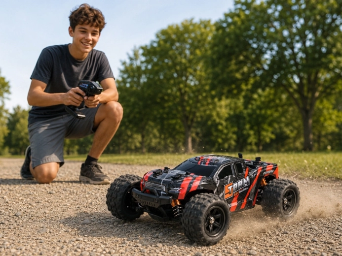 4WD, schokdempers en terreinbanden voor stabiliteit