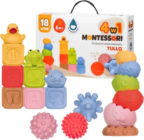 Grote set sensorisch speelgoed Tullo 18 stuks